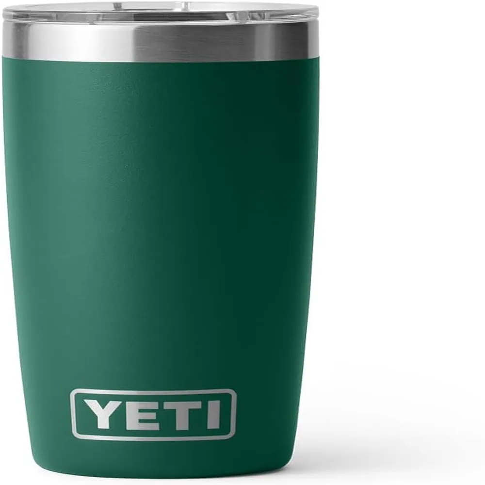 YETI Rambler Vaso de 10 oz de acero inoxidable y tapa MagSlider color verde oscuro