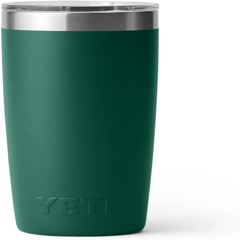 YETI Rambler Vaso de 10 oz de acero inoxidable y tapa MagSlider color verde oscuro