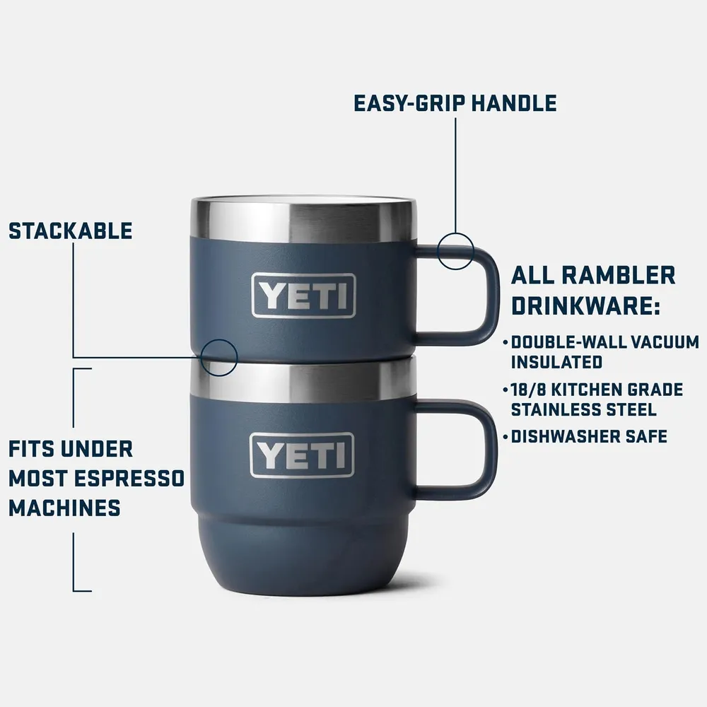 YETI Rambler Pack de 2 Tazas de Acero Inoxidable de 6 oz | Rosa Bebé