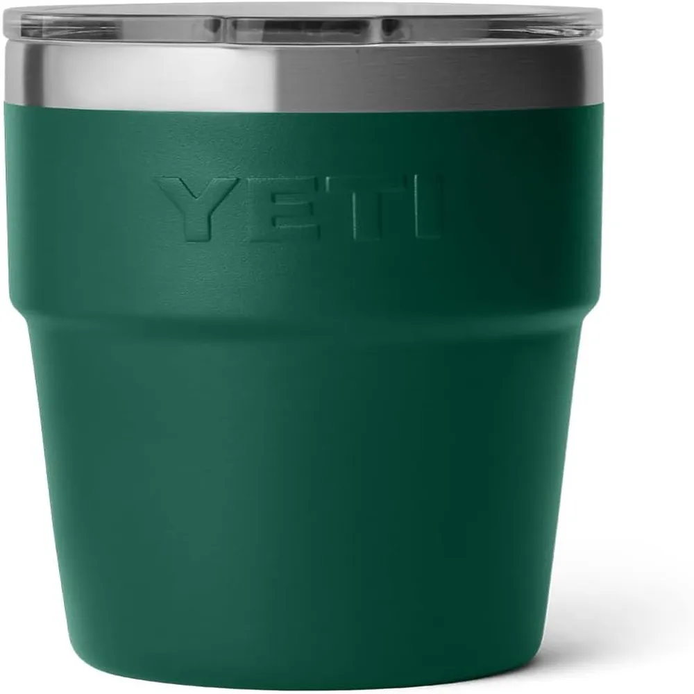 YETI Rambler Vaso de 16 oz de acero inoxidable con tapa MagSlider color verde oscuro