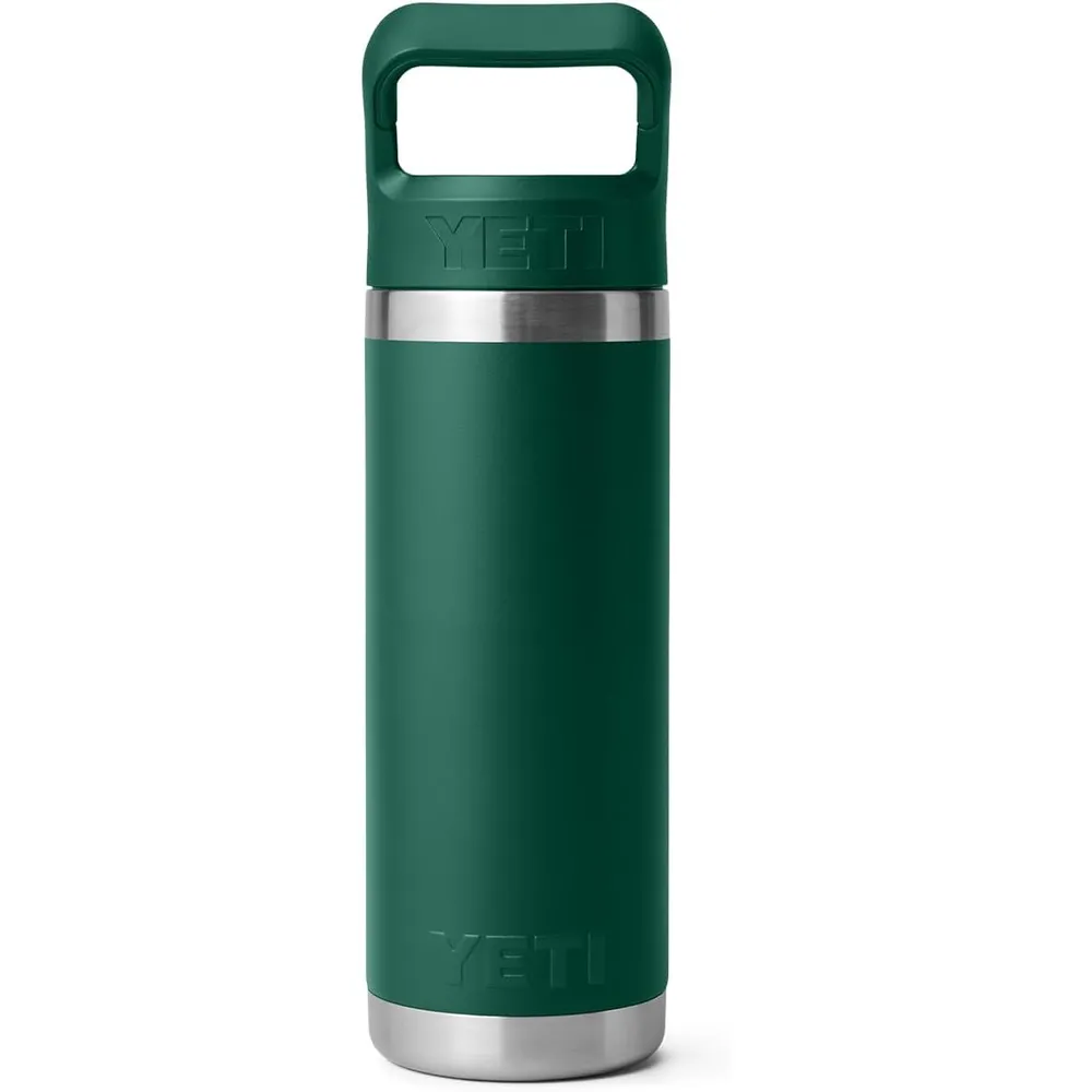 YETI Botella Rambler con Tapa de Cañita de 18 oz | Verde Oscuro