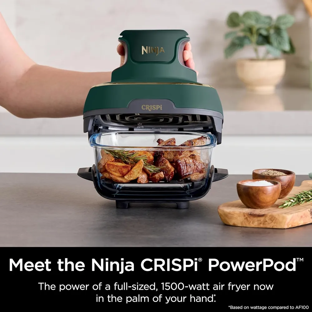 NINJA CRISPI 5 EN 1, FREIDORA PORTÁTIL 6 TAZAS / 1.4 L | VERDE BRITÁNICO