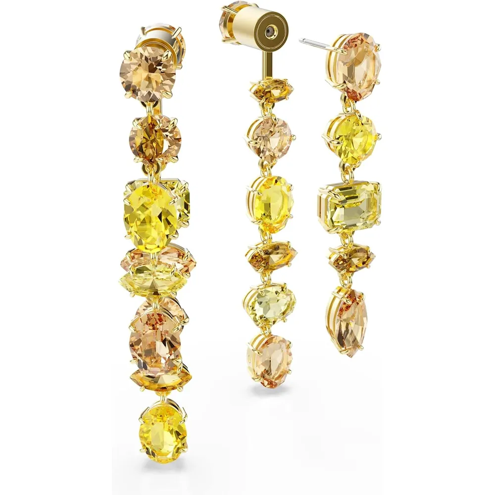 b0fb6pzmmr_3_webp.webp SWAROVSKI ARETES COLGANTES CRISTALES GEMA ACABADO ORO PARA MUJER | AMARRILLO