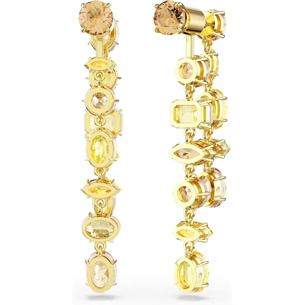 b0fb6pzmmr_4_webp.webp SWAROVSKI ARETES COLGANTES CRISTALES GEMA ACABADO ORO PARA MUJER | AMARRILLO
