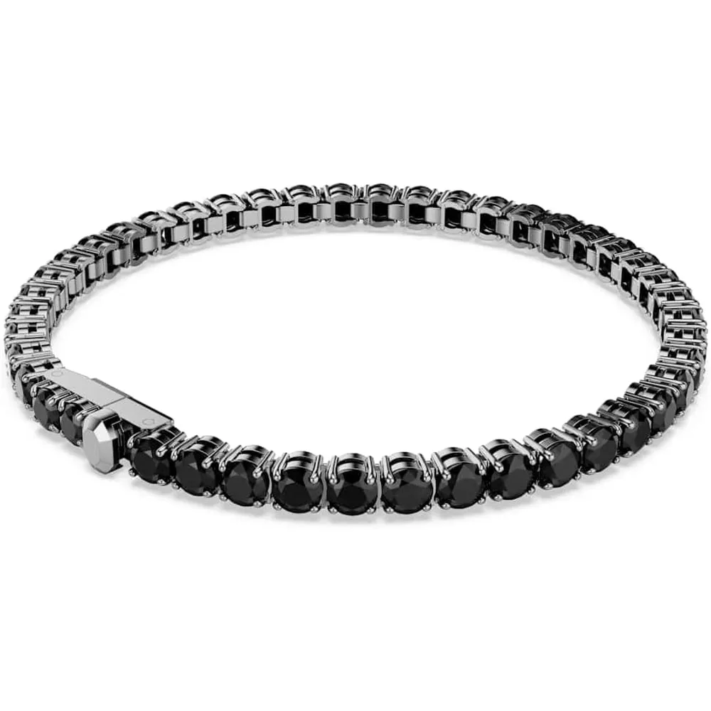 SWAROVSKI PULSERA TENNIS MATRIX ACABADO RUTENIO PARA MUJER EXTRA LARGE | NEGRO