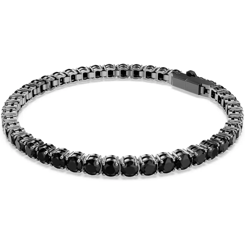 SWAROVSKI PULSERA TENNIS MATRIX ACABADO RUTENIO PARA MUJER LARGE | NEGRO