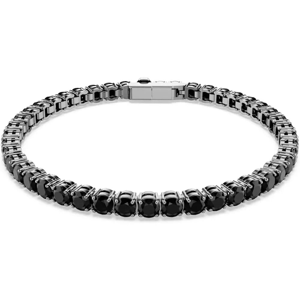 SWAROVSKI PULSERA TENNIS MATRIX ACABADO RUTENIO PARA MUJER MEDIUM | NEGRO