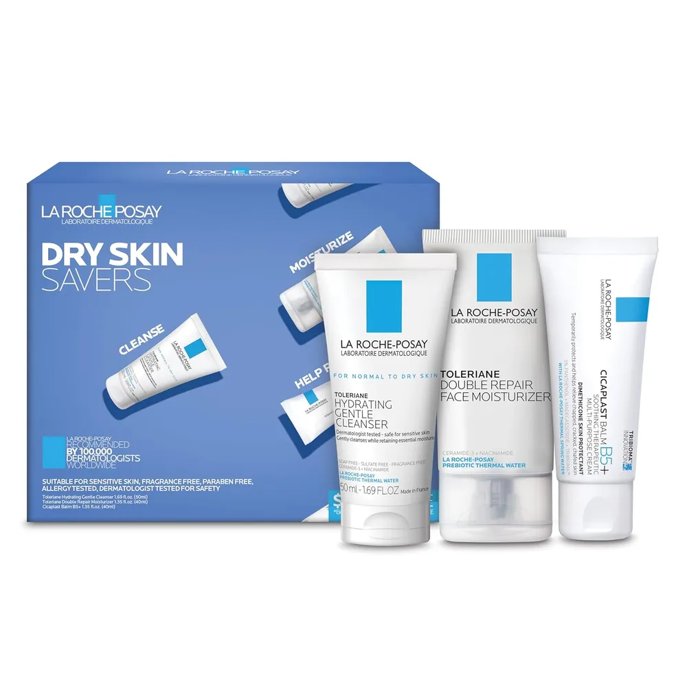 SET LA ROCHE-POSAY TOLERIANE LIMPIADOR 50 ML + DOUBLE REPAIR 40 ML + CICAPLAST B5 40 ML