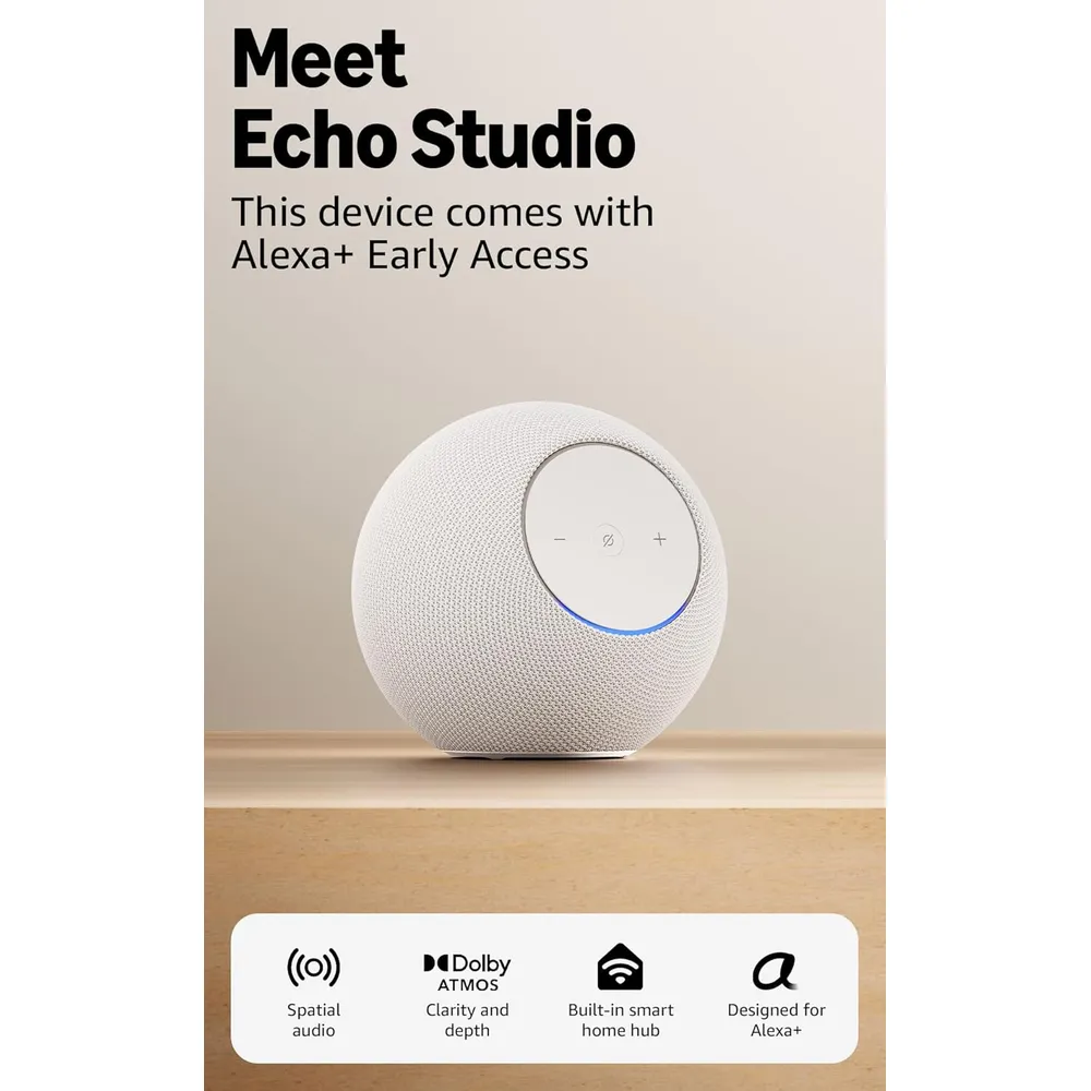 PARLANTE INTELIGENTE AMAZON ECHO STUDIO | BLANCO GLACIAR
