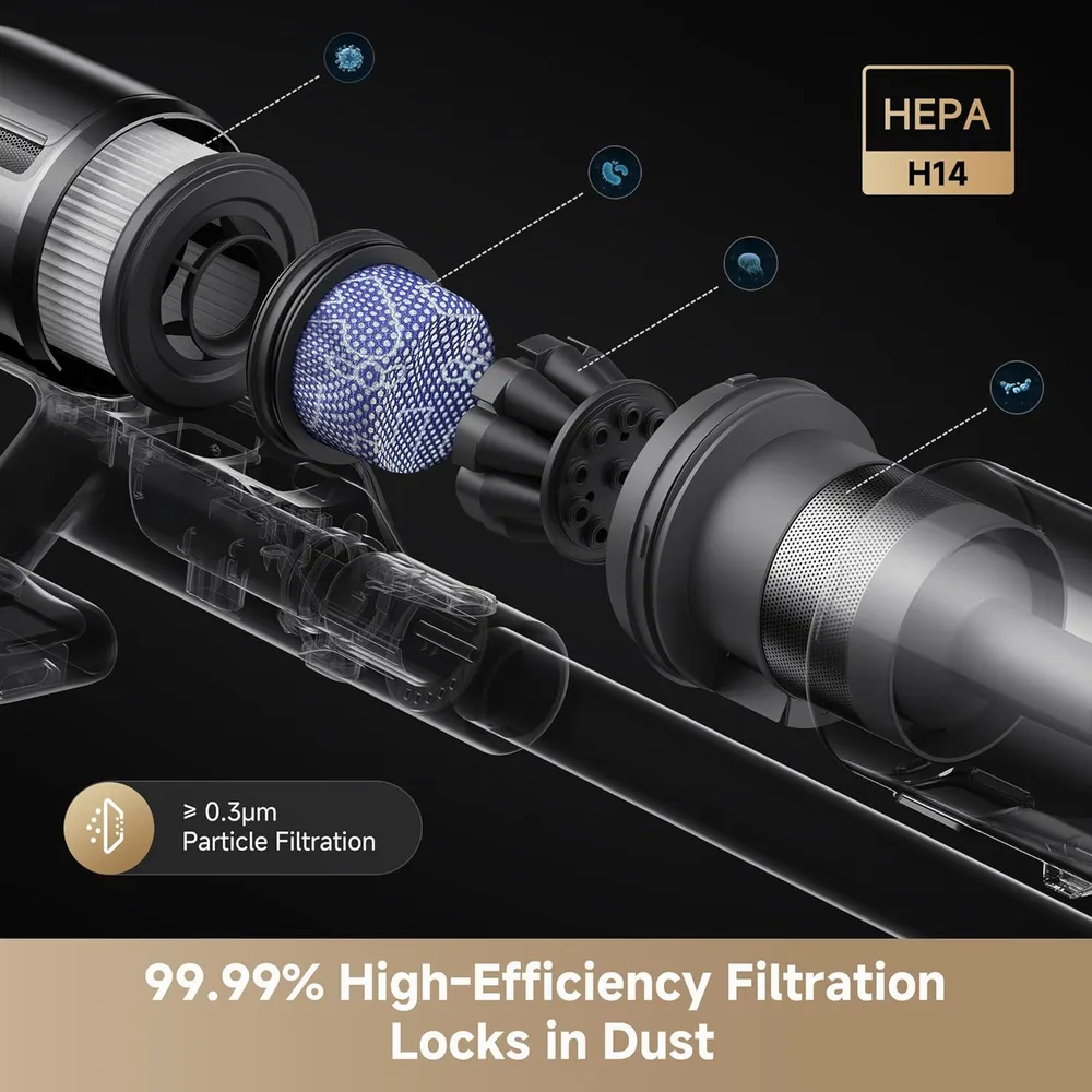 Dreame Z30 Essential aspiradora inalámbrica con HEPA H14 | Negro