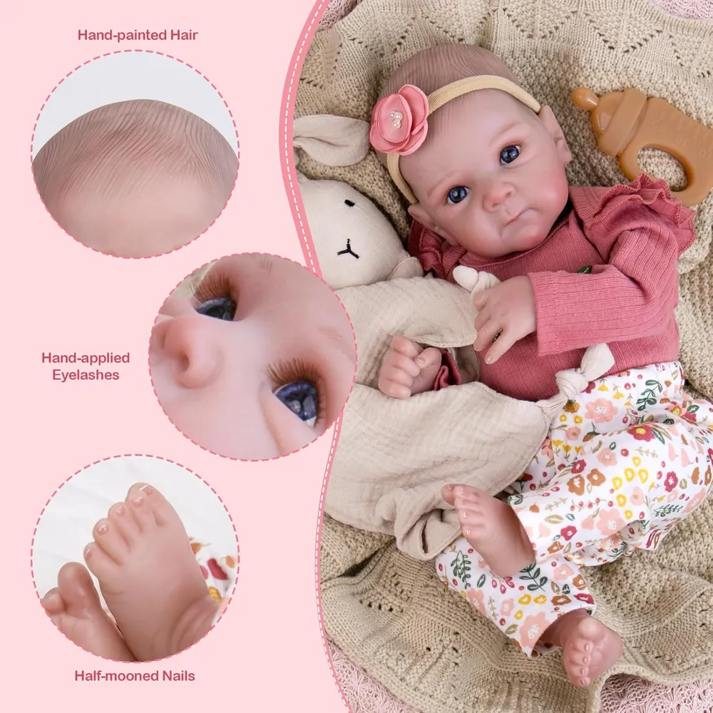 Aori Muñeca Bebé Realista 20" / 50.8 cm | Floral