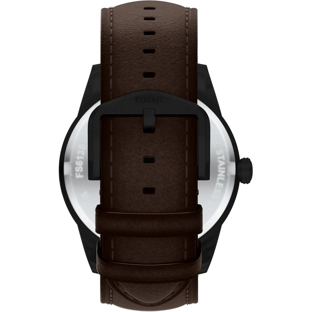 Fossil reloj multifunción Pearson para hombre, acero inoxidable | Marrón/ Negro