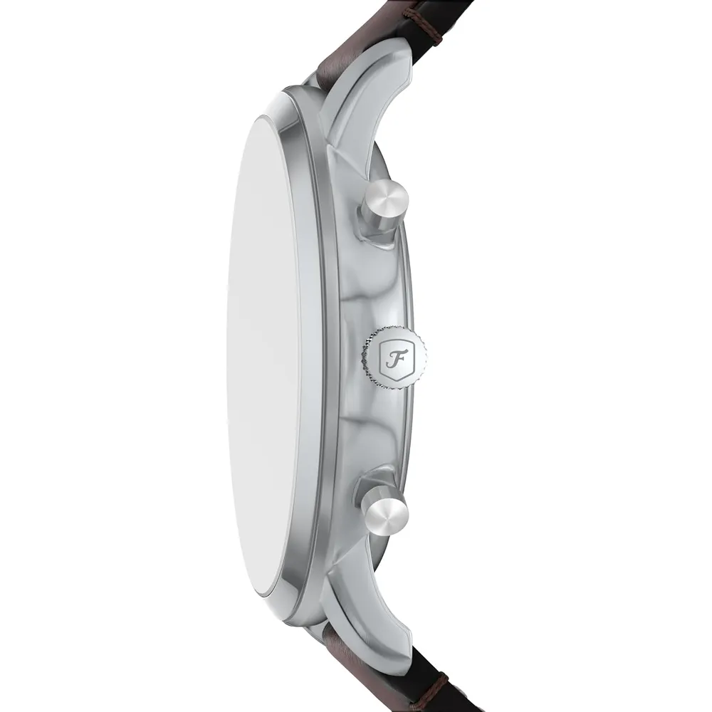 Fossil reloj cronógrafo Neutra de cuarzo para hombre, acero | Marrón/ Plata