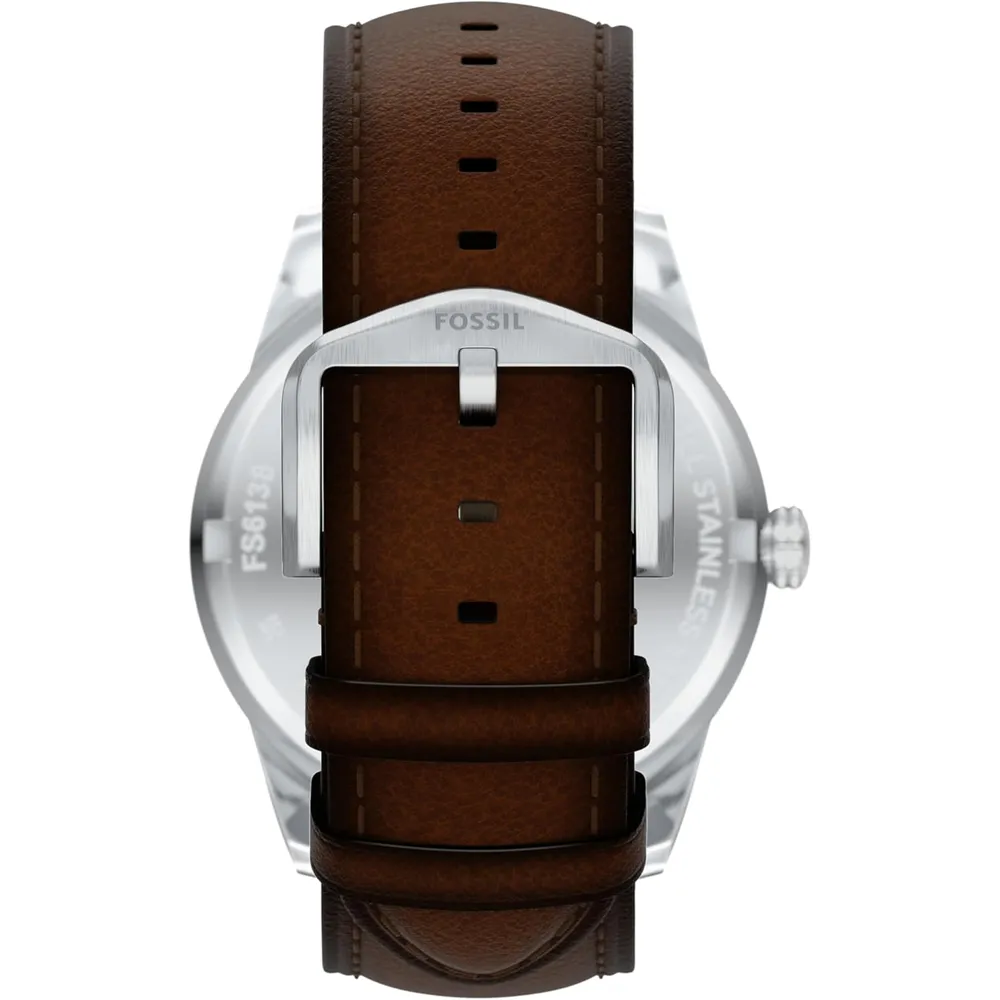 Fossil reloj multifunción Pearson para hombre, acero inoxidable | Marrón/ Verde
