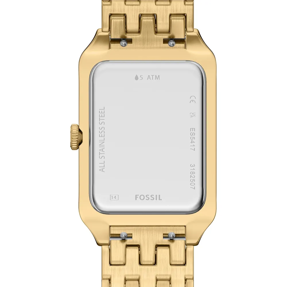 Fossil reloj de cuarzo Raquel para mujer, acero inoxidable y tres agujas | Oro