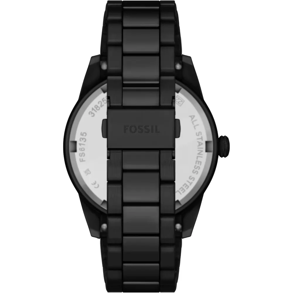 Fossil reloj multifunción Pearson para hombre, acero inoxidable | Negro