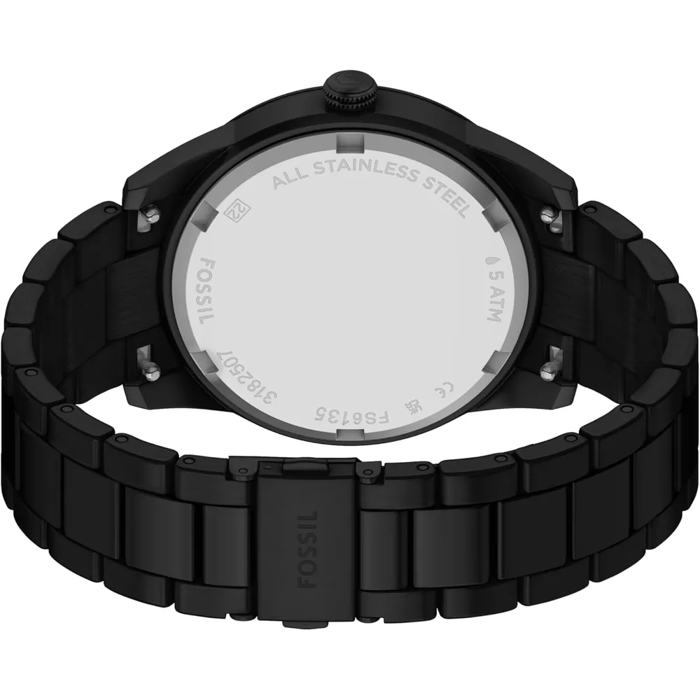 Fossil reloj multifunción Pearson para hombre, acero inoxidable | Negro