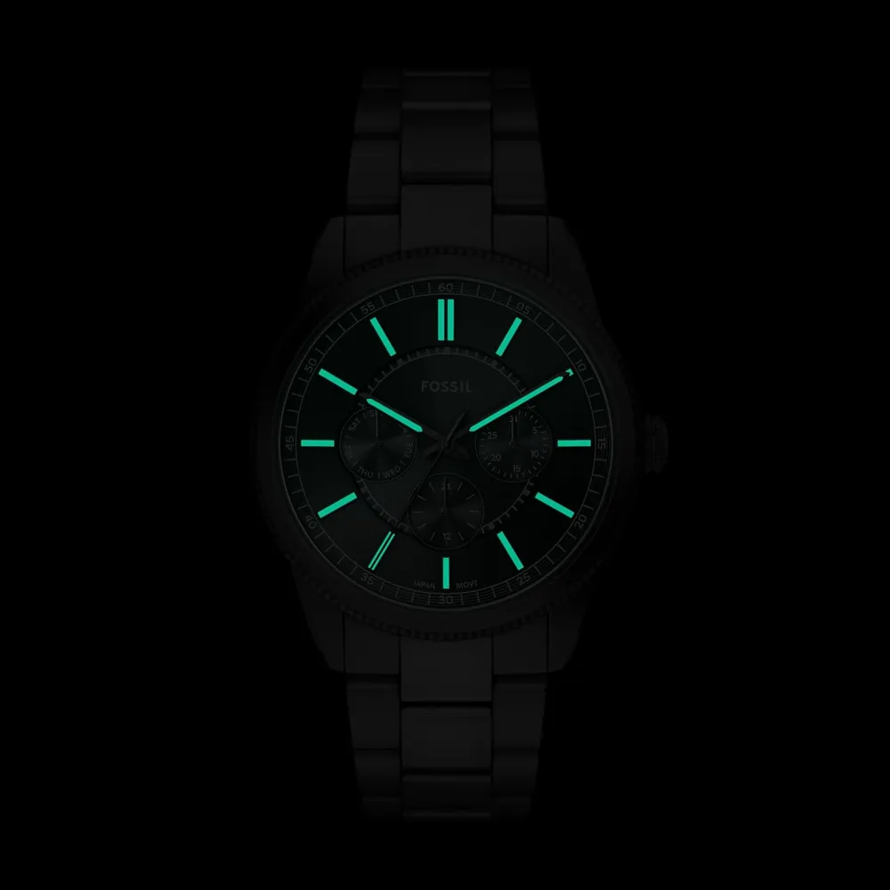 Fossil reloj multifunción Pearson para hombre, acero inoxidable | Negro