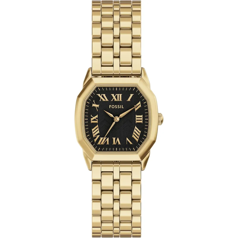 Fossil reloj de cuarzo Harlow para mujer, acero inoxidable | Oro/negro