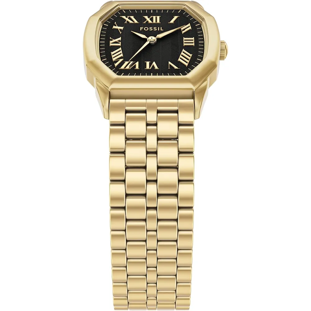 Fossil reloj de cuarzo Harlow para mujer, acero inoxidable | Oro/negro