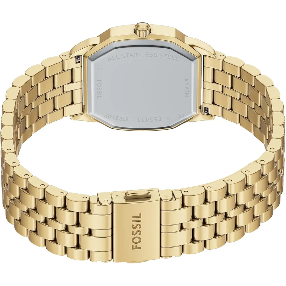 Fossil reloj de cuarzo Harlow para mujer, acero inoxidable | Oro/negro