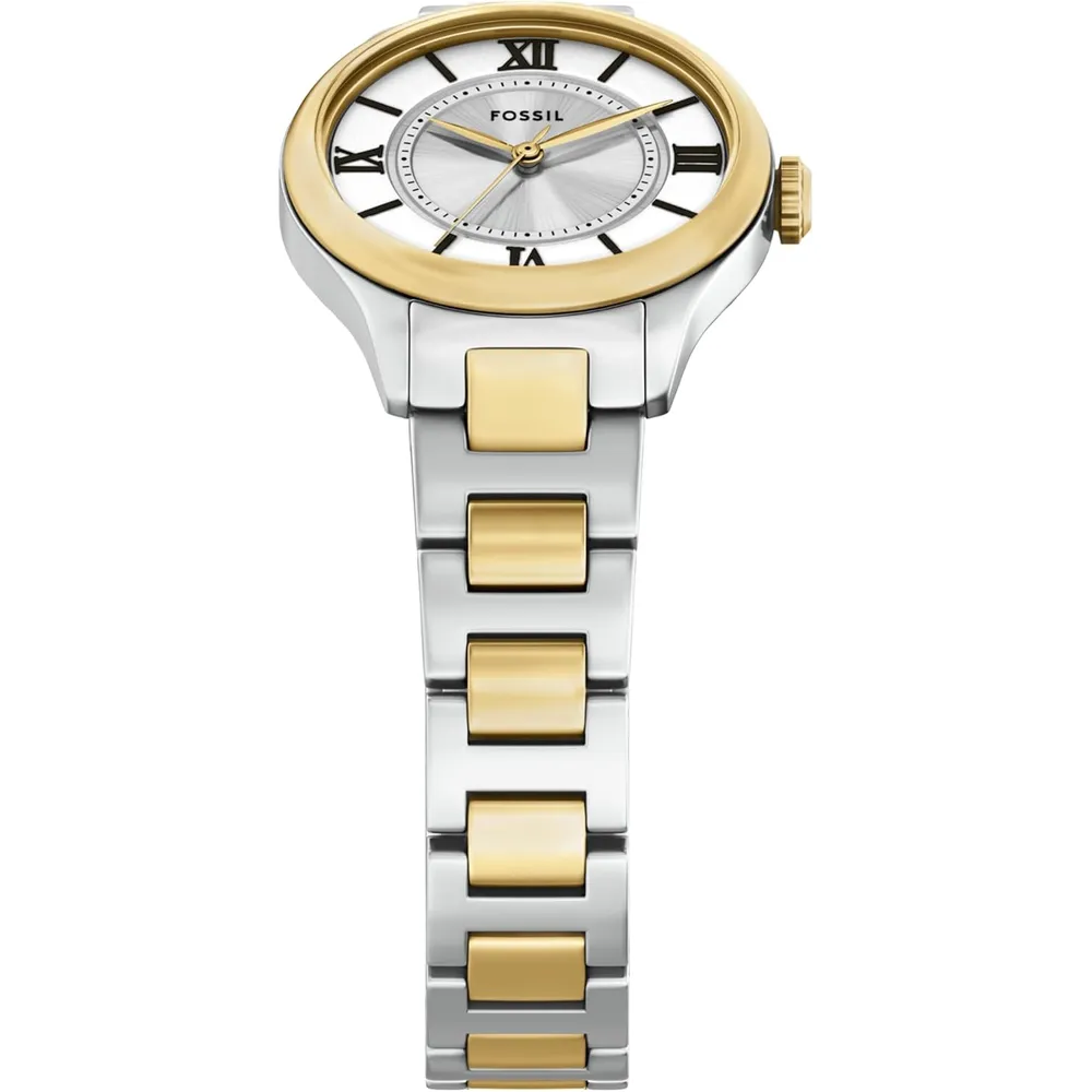 Fossil reloj de cuarzo Gilmore para mujer, acero inoxidable | Plateado/ Dorado