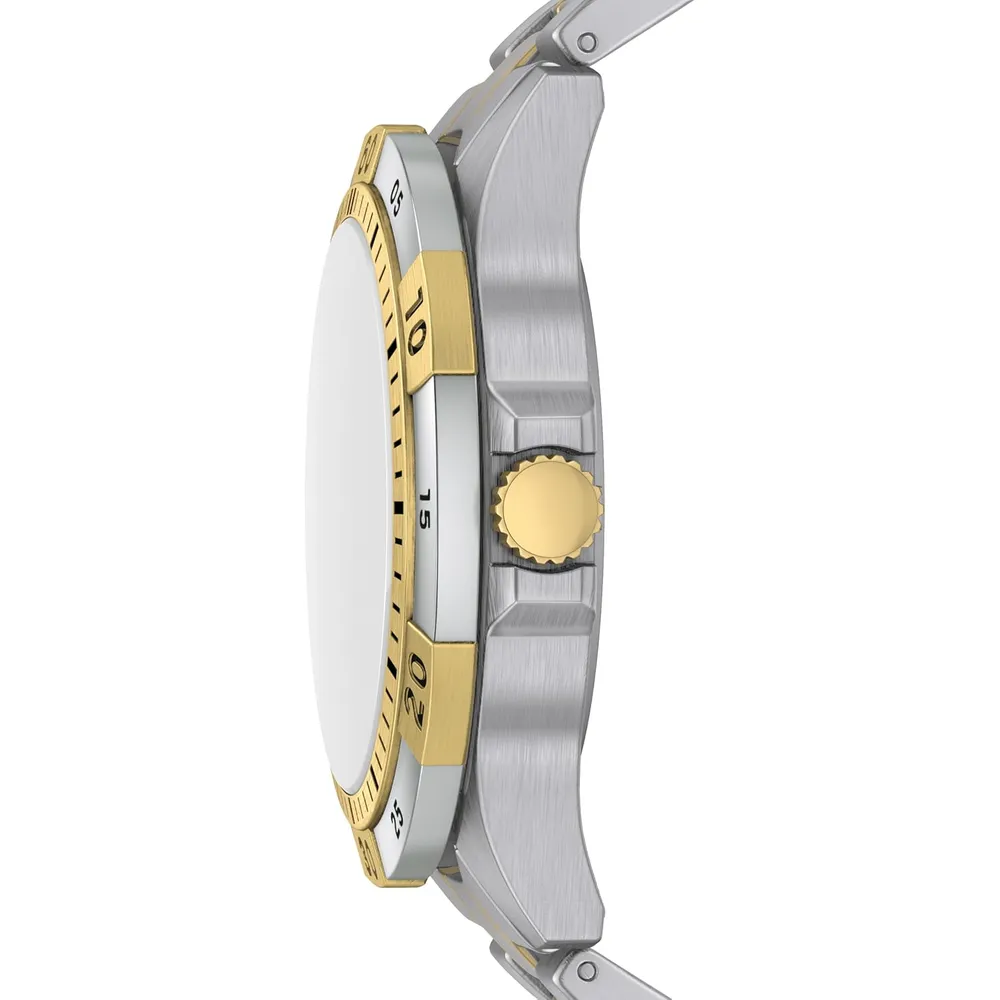 Fossil reloj multifunción Garrett para hombre, acero inoxidable | Plateado
