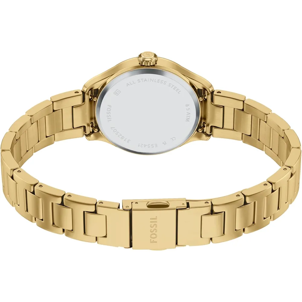 Fossil reloj de cuarzo Gilmore para mujer, acero inoxidable | Dorado