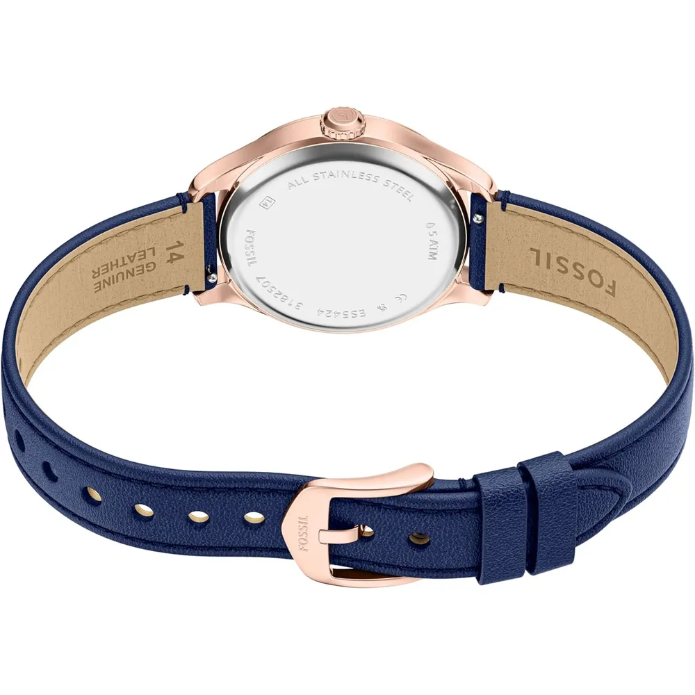 b0fcvj3xvx_4_webp.webp Fossil reloj de cuarzo Gilmore para mujer, acero inoxidable | Oro rosa/ Azul
