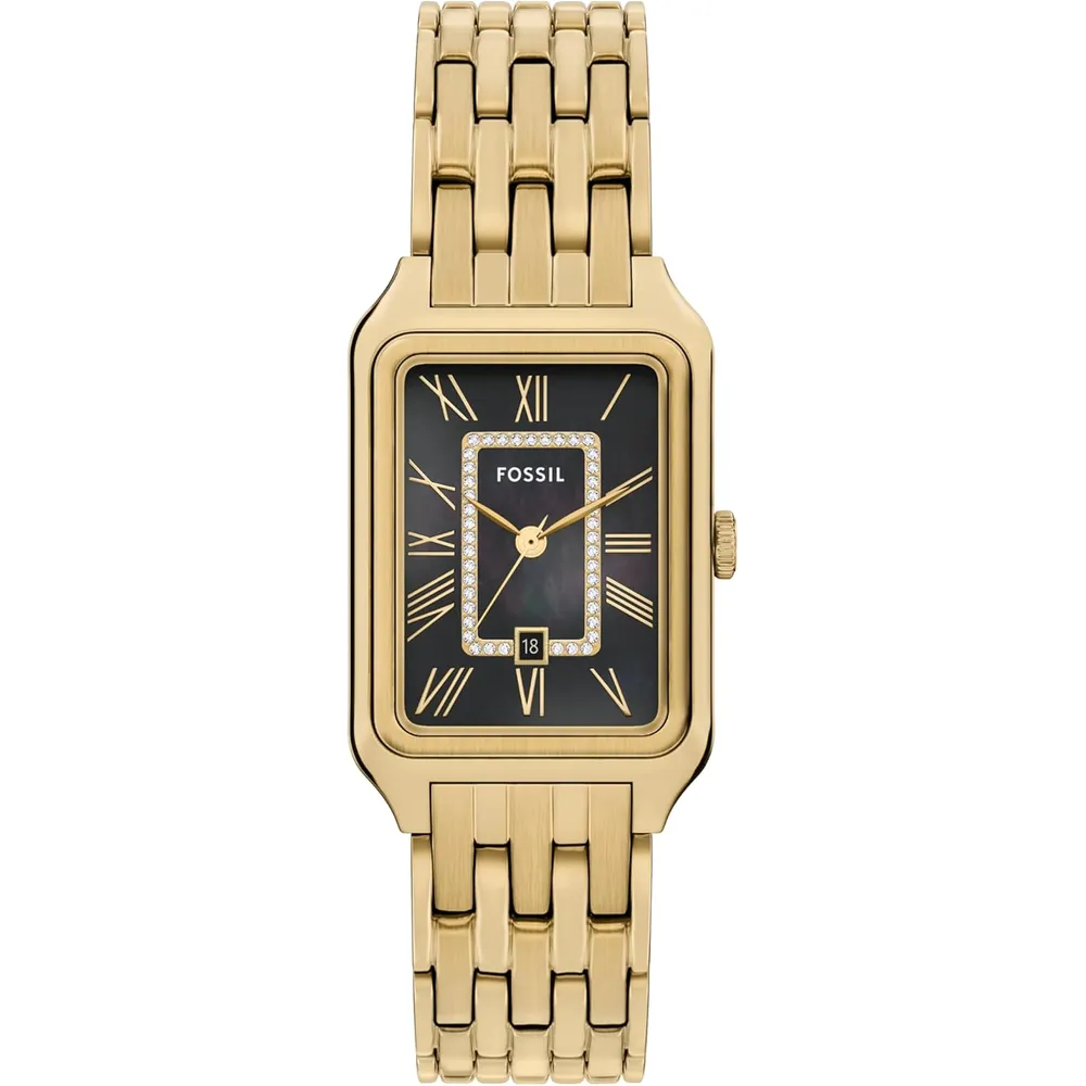 b0fcvkh4ts_0_webp.webp Fossil reloj de cuarzo Raquel para mujer, acero inoxidable | Oro/ Negro