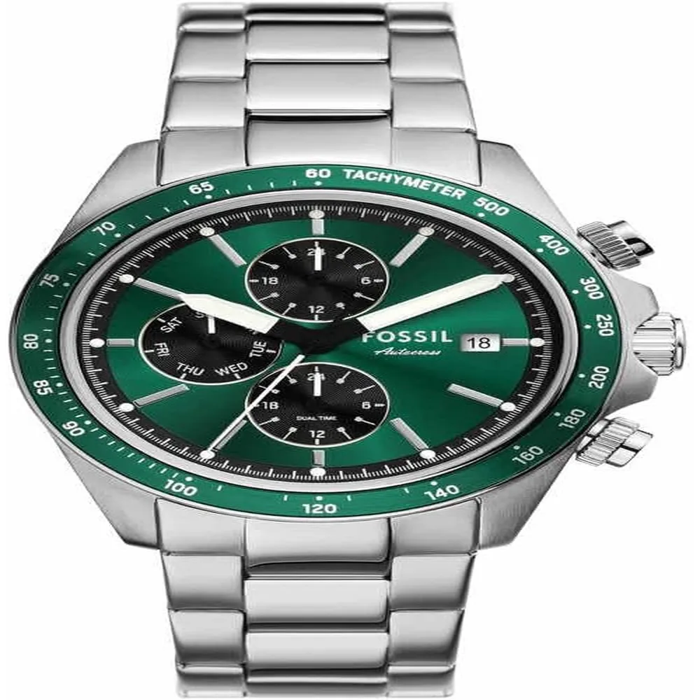 b0fcvkj8f2_0_webp.webp Fossil reloj multifunción para hombre, acero, Autocross | Plateado/ Verde