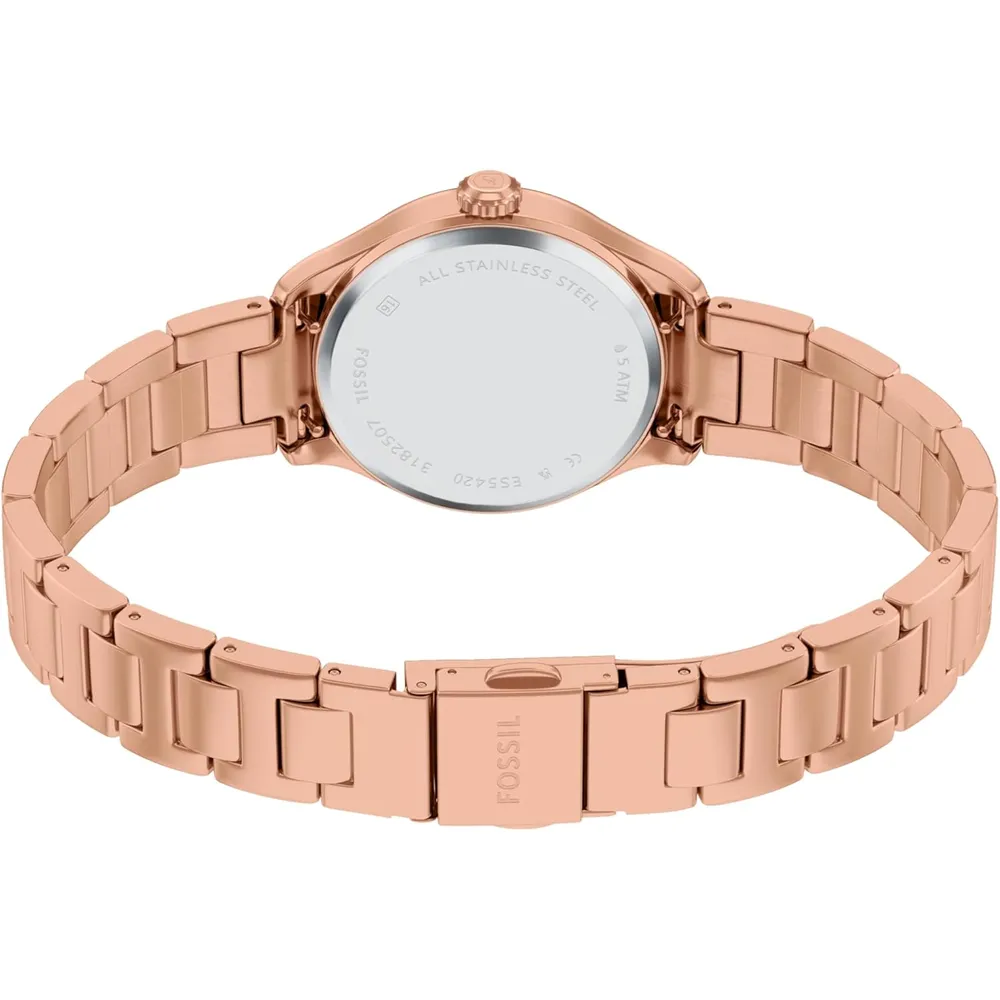 Fossil reloj de cuarzo Gilmore para mujer, acero inoxidable | Oro rosa/ Dorado