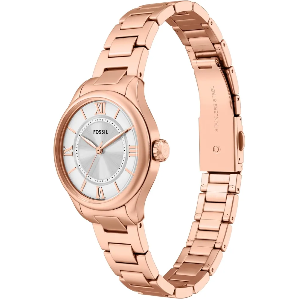 Fossil reloj de cuarzo Gilmore para mujer, acero inoxidable | Oro rosa/ Dorado
