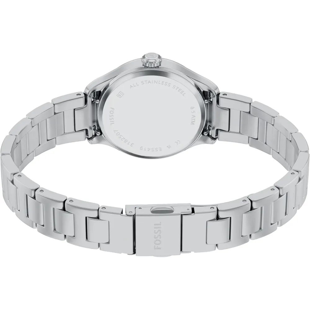 Fossil reloj de cuarzo Gilmore para mujer, acero inoxidable | Plateado
