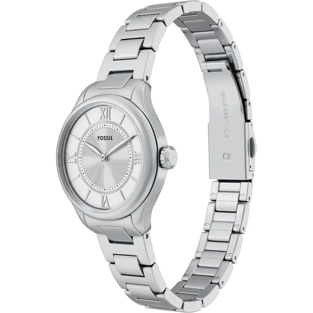 Fossil reloj de cuarzo Gilmore para mujer, acero inoxidable | Plateado