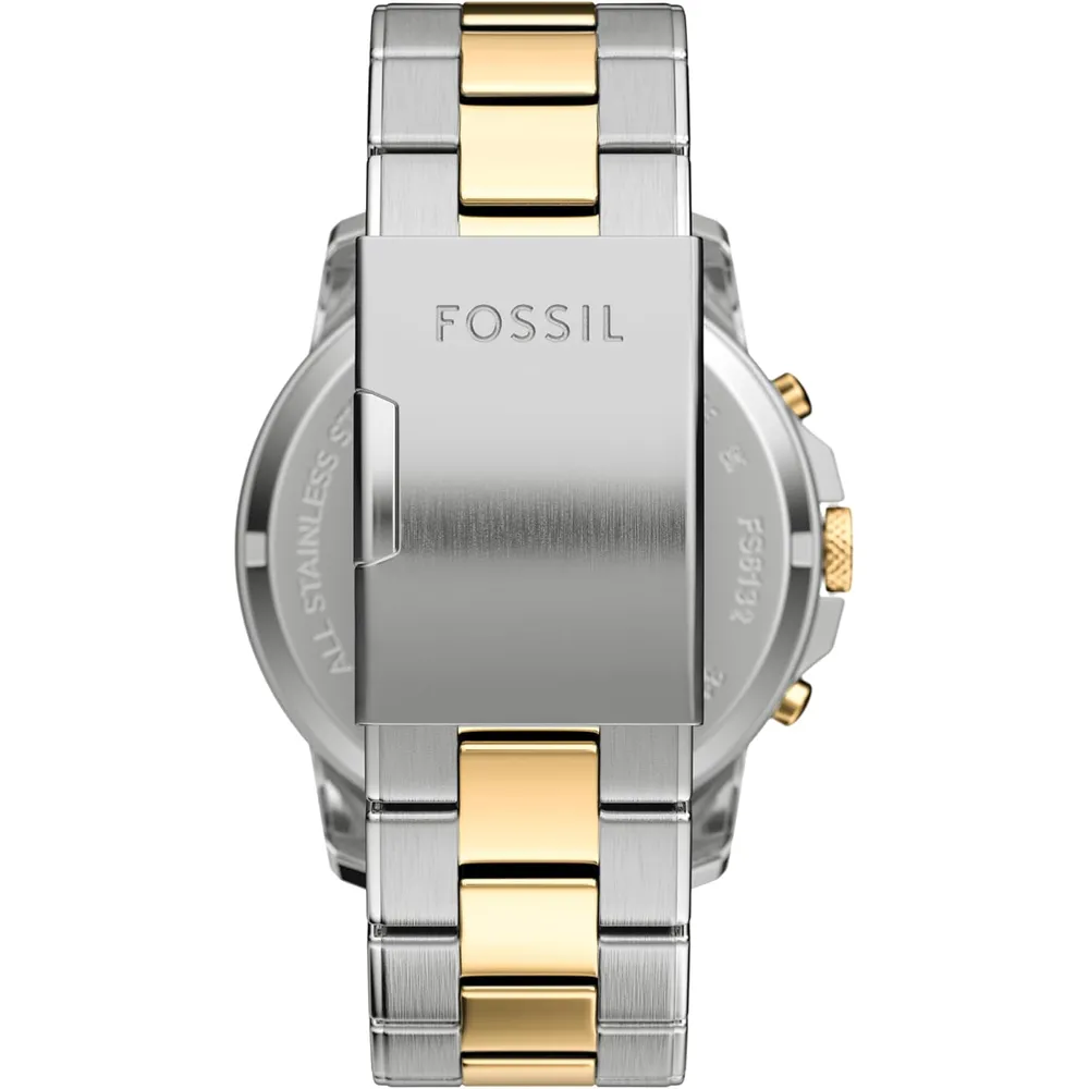 Fossil reloj cronógrafo Grant para hombre, cuarzo, acero | Plateado/ Azul