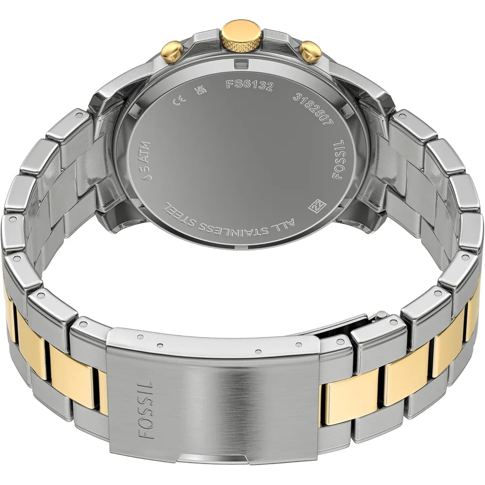 Fossil reloj cronógrafo Grant para hombre, cuarzo, acero | Plateado/ Azul