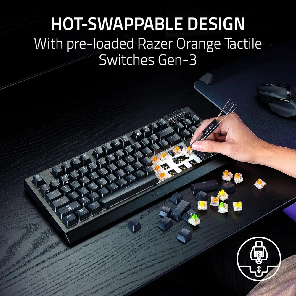 TECLADO INALÁMBRICO BLACKWIDOW V4 TKL HYPERSPEED RAZER | NEGRO