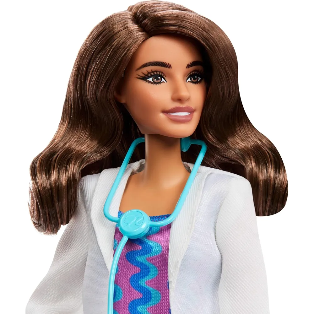 BARBIE DOCTORA MUÑECA CON BATA Y ESTETOSCOPIO