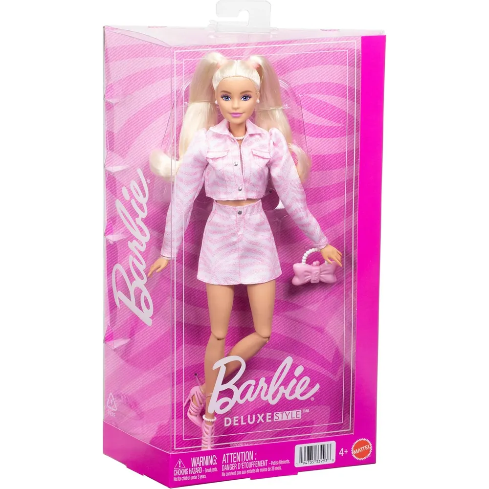 BARBIE DELUXE ESTILO 9 MUÑECA RUBIA DENIM ROSA CON ACCESORIOS