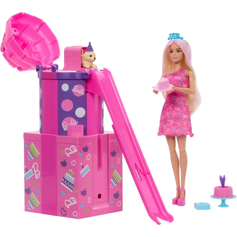 BARBIE RISE SURPRISE CUMPLEAÑOS MASCOTAS MUÑECA CON SORPRESAS