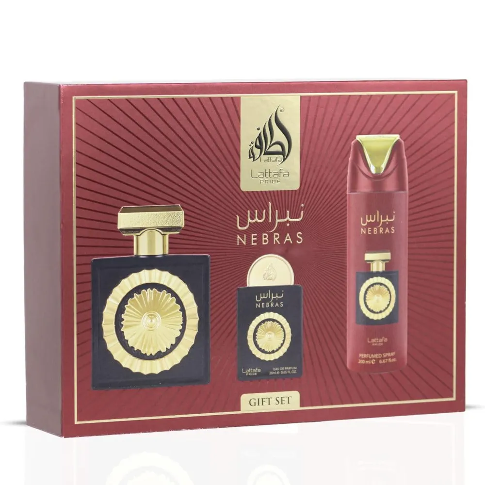 SET DE PERFUME LATTAFA PRIDE NEBRAS EDP 3 PZS UNISEX