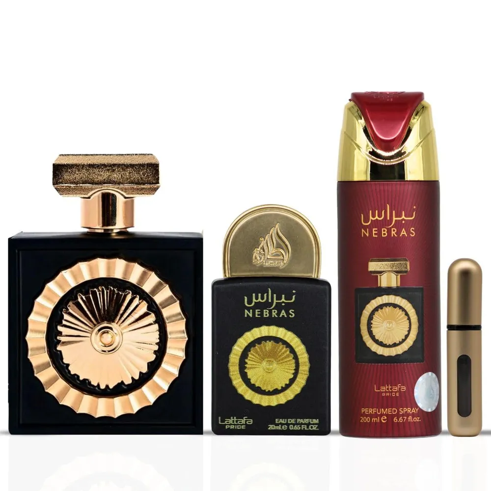 SET DE PERFUME LATTAFA PRIDE NEBRAS EDP 3 PZS UNISEX
