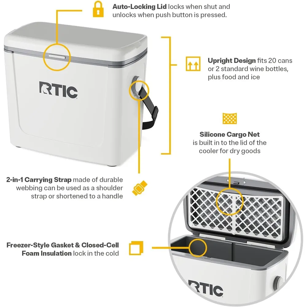 COOLER RTIC | WHITE / GREY