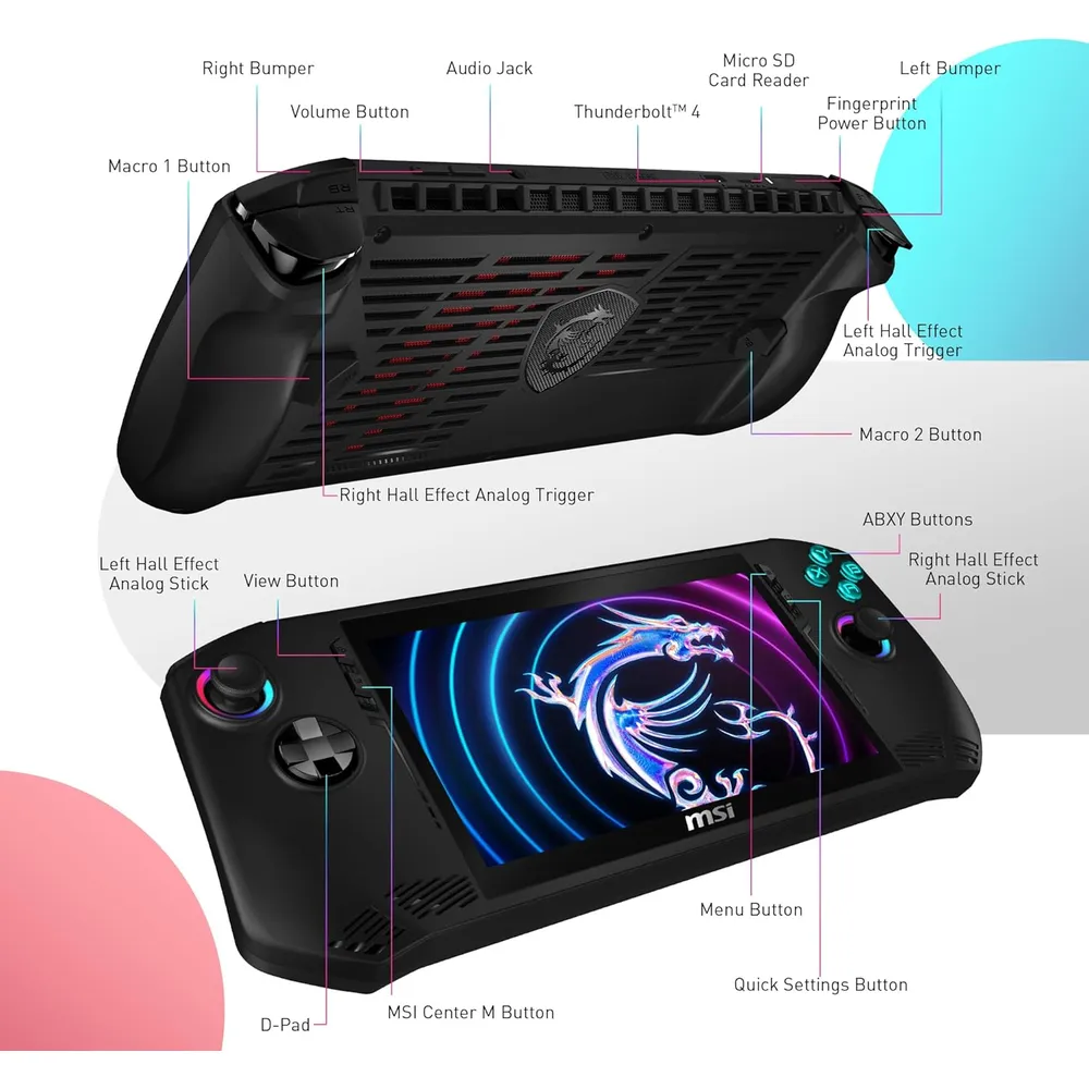 MSI Claw A1M 7" FHD 120Hz Intel Ultra 7-155H 16GB RAM 1TB SSD | Negro