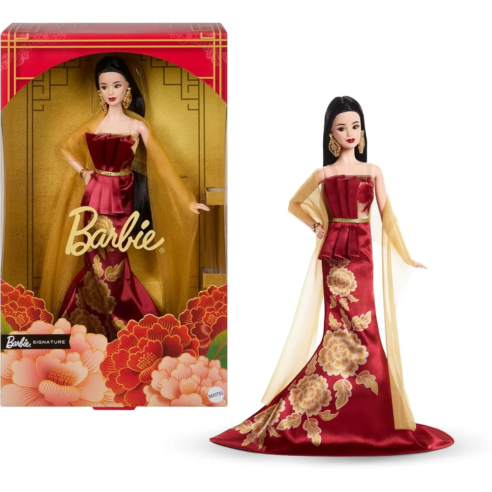 BARBIE SIGNATURE AÑO NUEVO LUNAR MUÑECA VESTIDO ROJO