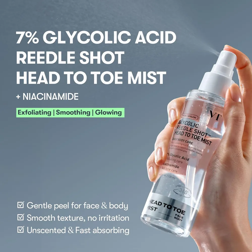 VT Cosmetics Spray Exfoliante Ácido Glicólico 7% con Niacinamida 113 ml