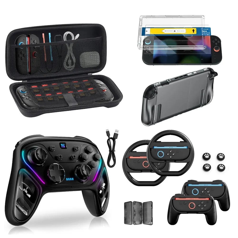 Kit de Accesorios 16 en 1 Para Nintendo Switch 2 | Negro Hall