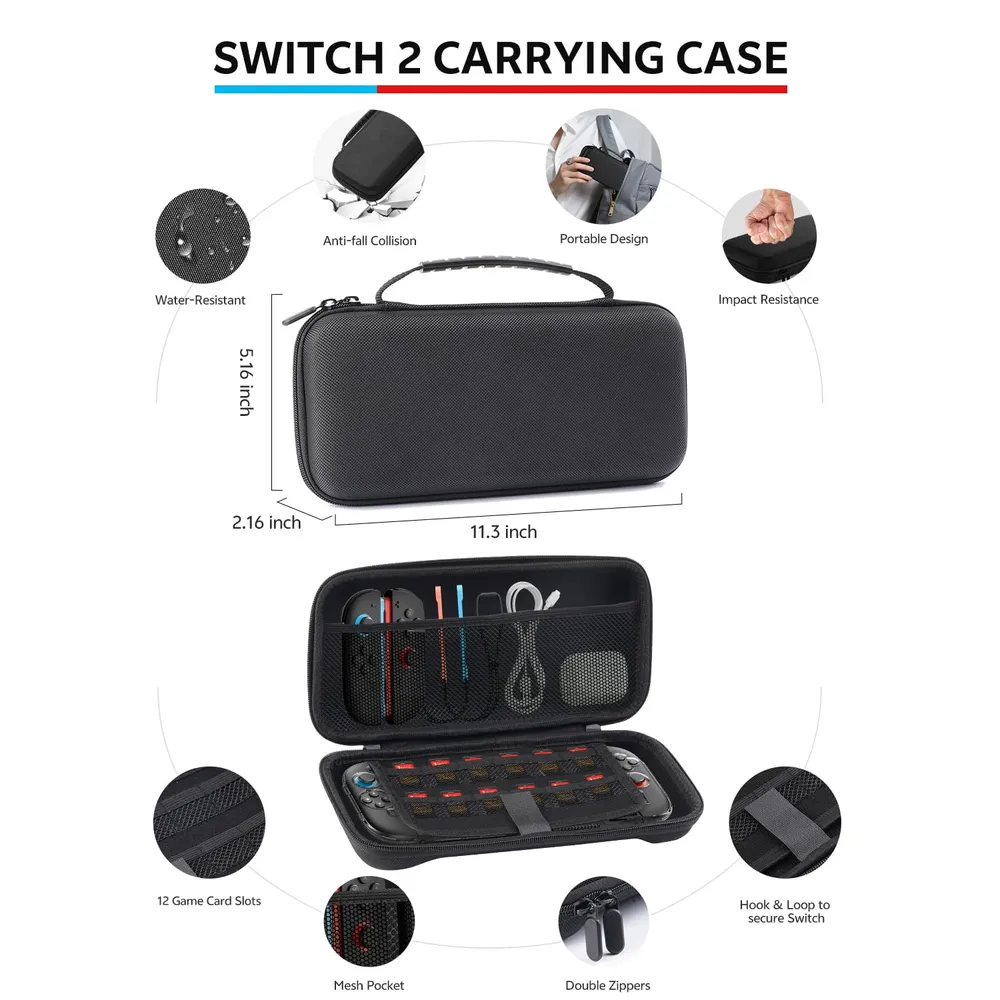 Kit de Accesorios 16 en 1 Para Nintendo Switch 2 | Negro Hall