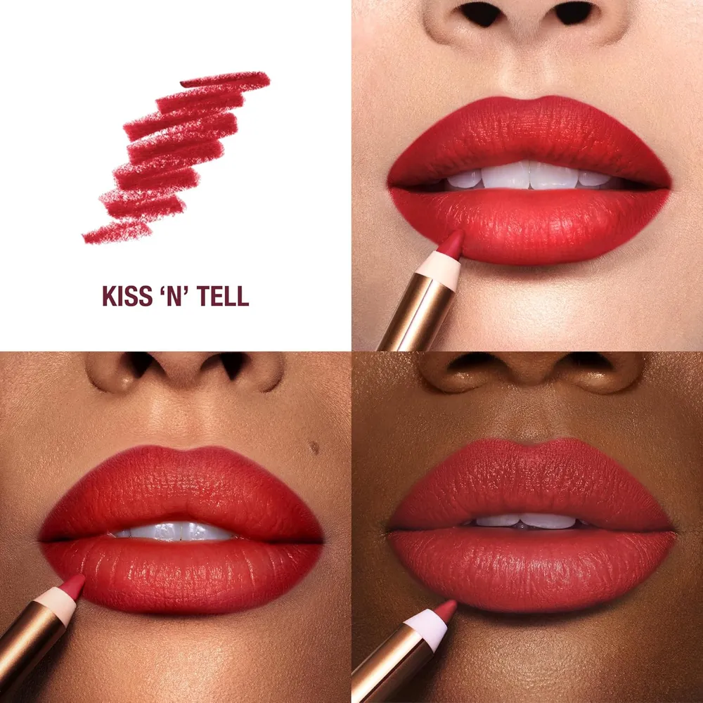 Charlotte Tilbury Lip Cheat Lápiz delineador de labios | Kiss 'N' Tell - rojo escarlata cálido